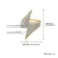 thumbnail image 5 of Anillo de Moda Hip Hop Yashi con Diseño de Relámpagos y Circonita Cúbica Dorado Talla 7-11, 5 of 5
