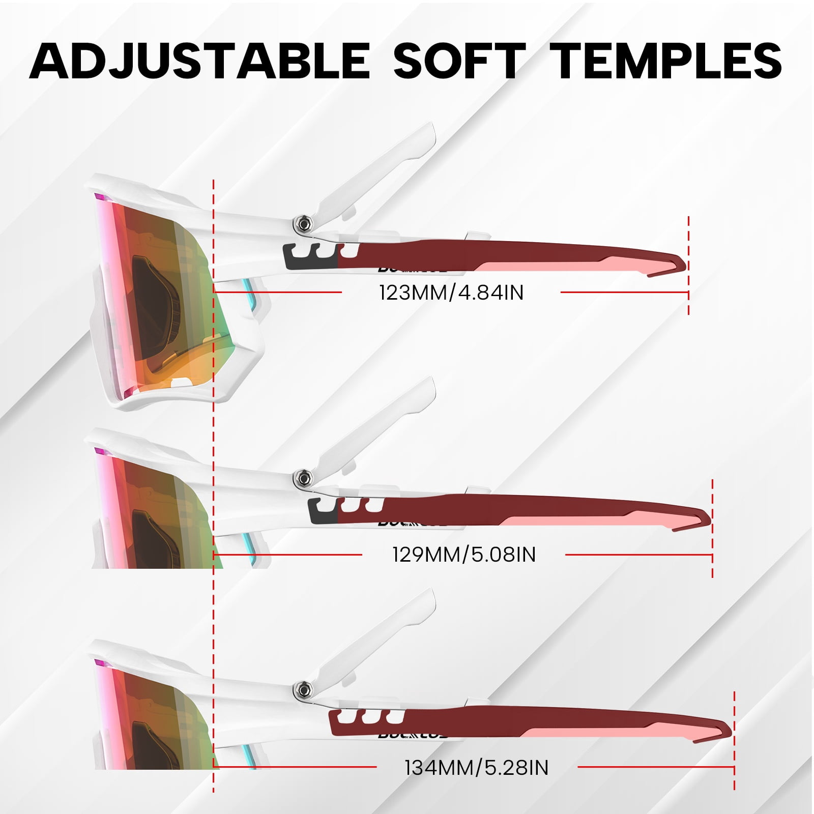 BUCKLOS Polarized Sunglasses Cycling UV400 Protection,TR90 Sports Goggles for Men Women,Running Baseball Golf Outdoor