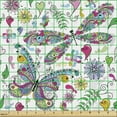thumbnail image 2 of Ambesonne Butterfly Fabric by the Yard Upholstery, Paisley Dragonfly, 1 Yard, Multicolor, 2 of 5