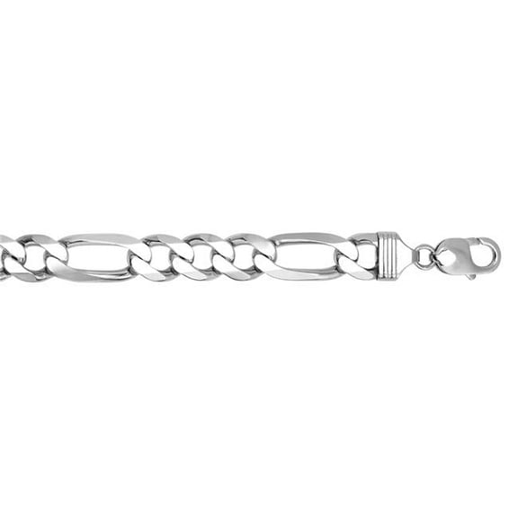 11.6 mm Sterling Silver Figaro Chain with Lobster Clasp