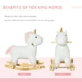 thumbnail image 5 of Qaba Rocking Horse, 2 in 1 Kids Ride on Horse, Rolling Unicorn with Sound, Wooden Base, Pedal, Grip Handle, Plush Riding Pony for 3-6 Years Old, White, 5 of 9