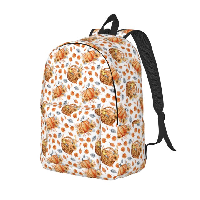 Disketp Autumn Harvest Baskets Mochila de Lona Estampada, Mochila Escolar de Viaje Ligera para Estudiantes y Portátil-Medium
