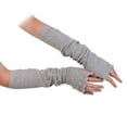 thumbnail image 3 of 1 Paire de Gants Longs Sans Doigts Haute Élasticité Protection des Poignets Collocations Multiples Gris Clair, 3 of 9