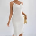 thumbnail image 6 of ZZwxWA Bodycon Tank Mini Dress for Women Club Party Spaghetti Straps Dress Tight Basic Backless Belly Control Dresses Knitted Striped, 6 of 6