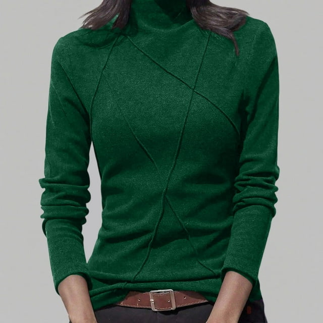 MHFRRA Camiseta Informal para Uso Diario, Cómoda y Elegante, Ideal para Usar En Capas O Como Outfit. Camiseta Versátil para Cualquier Ocasión, Imprescindible En Tu Armario. Verde