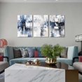thumbnail image 4 of White and Blue Abstract Canvas Wall Art for Bathroom Living Room Bedroom Home Office Modern d Grey Abstract Picture Prints Size 12" x 16" x 3 Pieces, 4 of 7