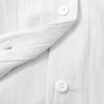 thumbnail image 4 of JFGHDG 2 Peice Linen Sets Flowy Boho Outfits Baggy Straight Leg Linen Shirts for Women Loose Gauze Tunics Embroidered Shirt and Pant Long Lounge Pant Capri Sets Women Boho Peasant Tops White 5XL, 4 of 5