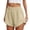 C#Beige33, variant on CAIVO Women's Summer Running Shorts With Pockets Side Zipper Elastic Waist Solid Color High Slit Casual Athletic Workout Shorts For Sports Daily Wear Breathable Wear