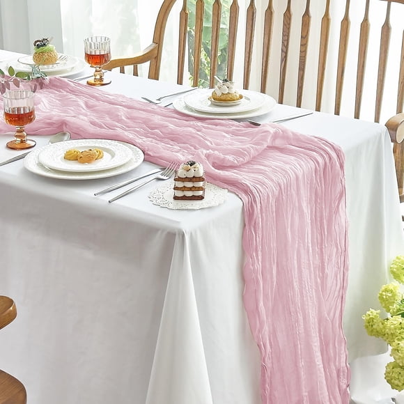 Mantel de mesa IVAPUPU, gasa bohemio, 10 pies, color rosa, 6 unidades