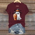 thumbnail image 2 of Wiyuqeen Halloween Shirts for Women Pumpkin Ghosts Short Sleeve Tops Thanksgiving Shirts Loose Fit T-shirts Casual Pumpkin Graphic Tees Crew Neck Festive Daily Wear, 2 of 7