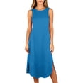 thumbnail image 2 of BUIGTTKLOP Nightgowns for Women Sleeveless Tank Pajmas Dresses Crewneck Side Split Nightshirts Loose Comfy Sleepwear, 2 of 6