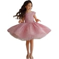 thumbnail image 3 of Vestidos cortos de desfile de lentejuelas para niñas, vestido de fiesta para niña con hombros descubiertos, color plateado y blanco, 3 of 5