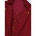 thumbnail image 5 of YEAHDOR Boys Renaissance Steampunk Long Sleeved Tailcoat Medieval Victorian Gothic Notch Lapel Jacket Burgundy-A 6, 5 of 7
