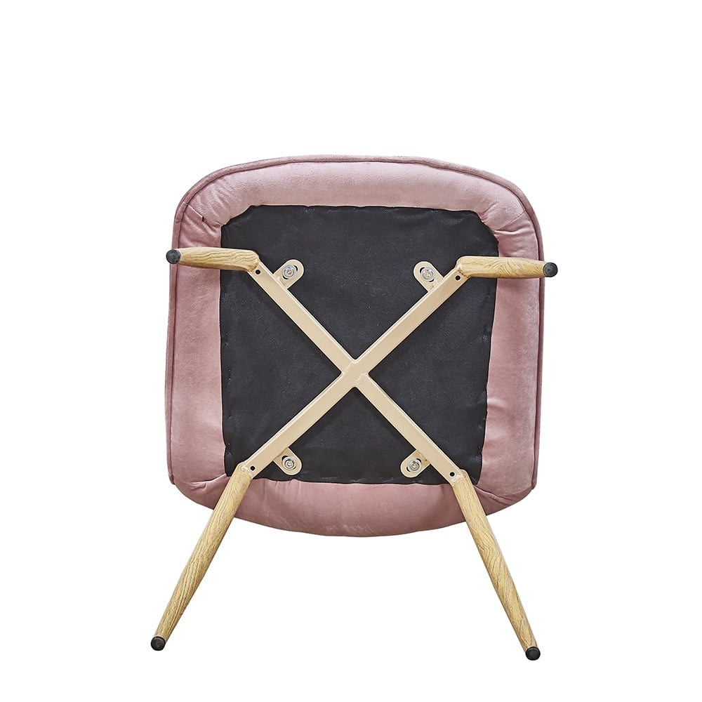 Kepooman Modern Pink Dining Chairs Set of 4, Leisure Chic Velvet Chairs with Metal Legs and Padded Seat&Back, Side Chairs for Makeup/Bedroom/Kitchen/Living Room/Cafe Kepooman Modern Pink Dining Chairs Set of 4, Leisure Chic Velvet Chairs with Metal Legs and Padded Seat&Back, Side Chairs for Makeup/Bedroom/Kitchen/Living Room/Cafe