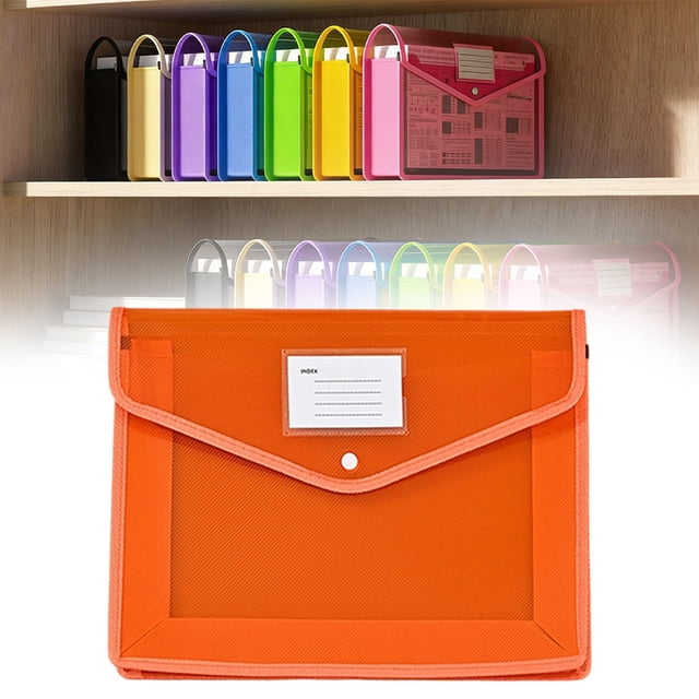 Plastic Expandable File Organizer Folder (No Divider), Transparent Document Holder StorageforReceipt/Paper/Bill/Letter, Easy To Label, Twill Transparent A4 Horizontal File Bag, 33 * 25cm