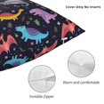 thumbnail image 3 of Fuzoiu Cartoon Dinosaur Print Square Pillow Cover,Hidden Zipper Design,Luxury Square Pillow Case, Throw Pillow,Couch Cushion-26"x26", 3 of 6