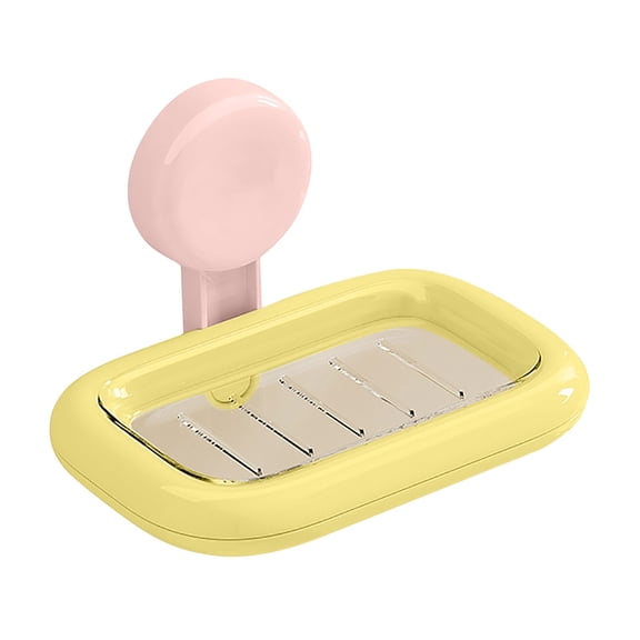 Soap Dish Holder for Shower Suction Cup, Wall Mounted Self Draining, No Drilling, Removable Bar Soap Sponge Holder for Bathroom Bathtub Kitchen Sink Waterproof