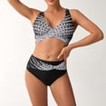 thumbnail image 4 of Trajes de baño Amzcrzy Tankini para mujer, trajes de baño, trajes de baño, bikini de control de abdomen para mujer, traje de baño de dos piezas estampado de moda de cintura alta, negro, M, 4 of 7