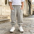 thumbnail image 2 of Faraee Kids Jogger Pants Elastic Waist Toddler Boys Casual Sweatpants with Side Pockets 2T 3T 4T 5T 6T 7T Loose Fit Solid Color Cotton Active Soft Trousers, 2 of 9