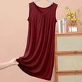 thumbnail image 2 of Oksale Womens Modal Nightdress Trendy Pleated Fornt Midi Pajama Dress Sleeveless Night Gowns Casual Round Neck Nightgown Loose Fit Lightweight Loungewear Wine L, 2 of 6