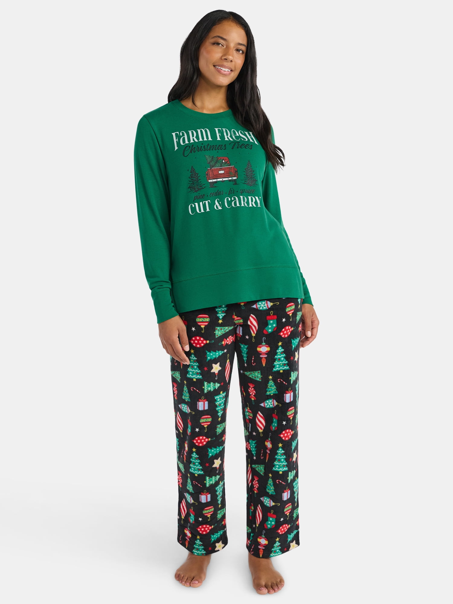 Women's Christmas Cut & Carry Crewneck Hacci Top from Holiday Time, Sizes S-XXXL