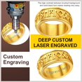thumbnail image 2 of ORUYROP Can Engrave Viking Rune Spinner Rings for Men/Women, Size #7-#14 Chain Link Fidget Ring, Stainless Steel/Gold Plated/Black-Send Gift Box, 2 of 7