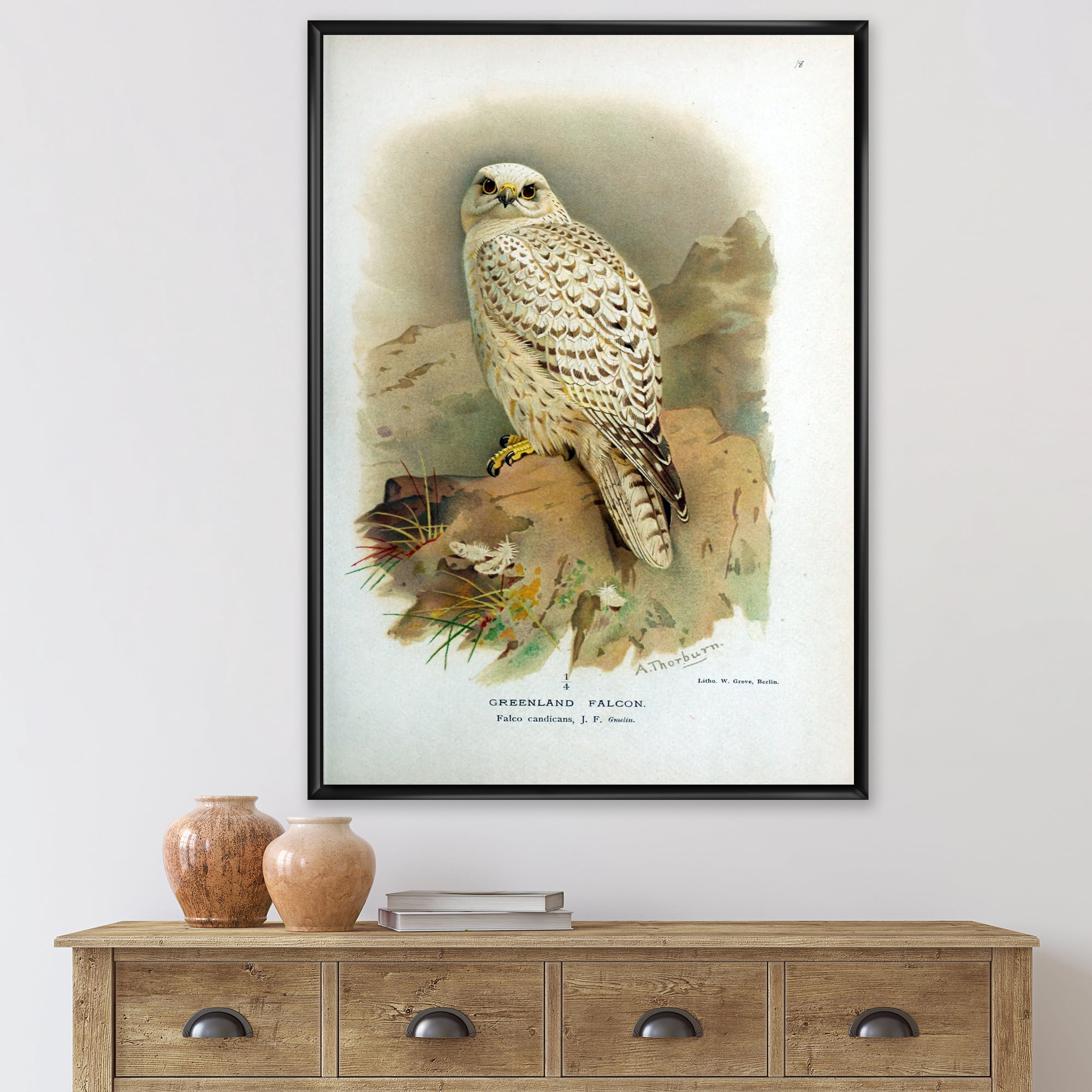 Ancient Bird Life VII 24 in x 32 in Framed Painting Canvas Art Print, by Designart