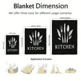 thumbnail image 3 of 1pc Suige Home Kitchen-Themed Flannel Throw Blanket - Black & White Cooking Design with Utensils & Kitchen Text, Soft All-Season Couch Bedspread for Home, Camping, Housewarming Gift - Machine Washabl, 3 of 10