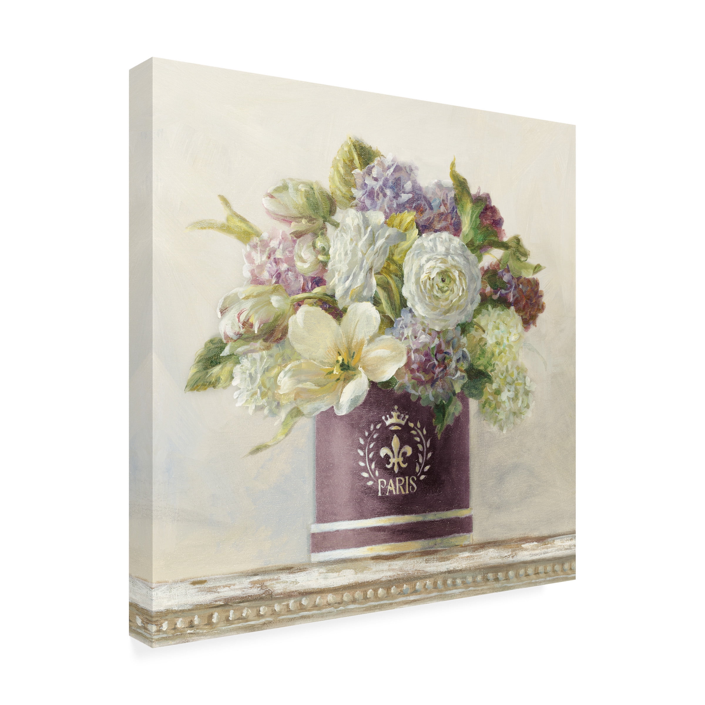 Trademark Fine Art 'Tulips in Aubergine Hatbox' Canvas Art by Danhui Nai