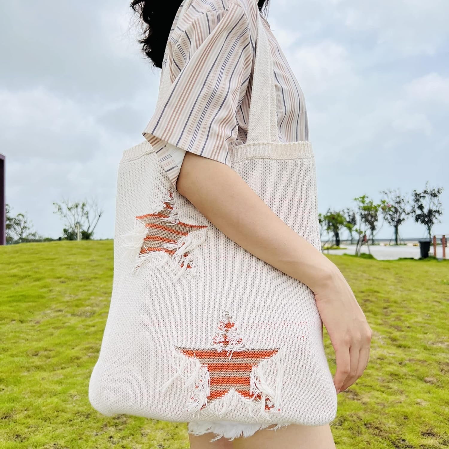 Kukuzhu Crochet Tote Bag Aesthetic Tote Bag Aesthetic Y2k Tote Bag Aesthetic Y2k Cute Tote Bags Aesthetic