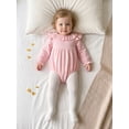 thumbnail image 4 of Loicainy Infant Baby Girls Fall Bodysuit 3 6 12 18 Months Long Sleeve Ruffled Round Neck Romper Clothes, 4 of 9