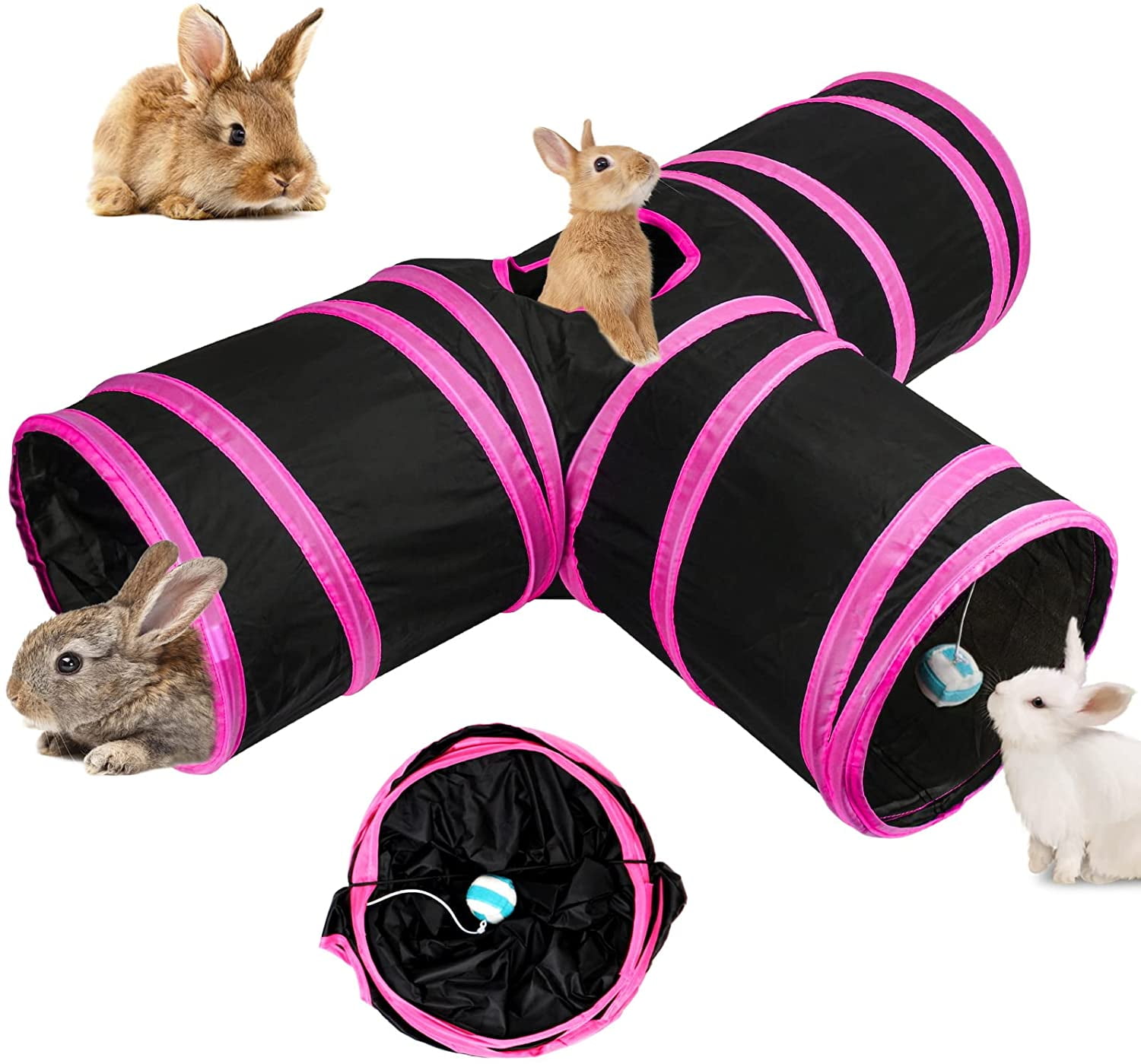 Bunny Tunnels & Tubes Collapsible 3 Way Bunny Hideout Small Animal