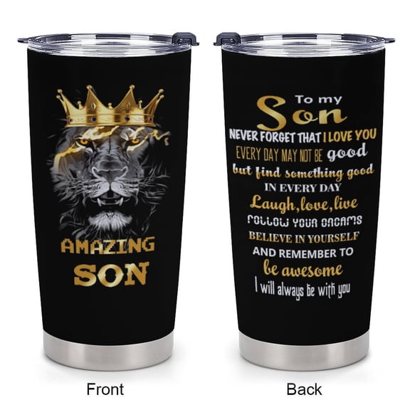 Muilzon To My Son Gifts Coffee Tumblers 20oz - Gifts for Grown Son from Mom Dad - Graduation Christmas Birthday Gift Ideas for Sons Coffee Mug Cup