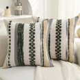 thumbnail image 1 of Juego de 2 fundas de almohada Boho PLEPATE, 45 x 45 cm, felpilla verde, 1 of 9