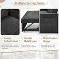 thumbnail image 5 of DEALTOPS Pull Out Sofa Bed, Convertible Loveseat Sleeper with Side Pockets, Black, 5 of 8
