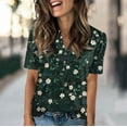 thumbnail image 2 of NAMTYQX Shirts for Women Trendy Summer Lightweight Button V Neck Classic Loose Spring Tops for Women 2025 Dark Green Size L, 2 of 5