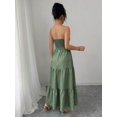thumbnail image 2 of Womens Sage Green Boho V-Neck Tiered Maxi Dress With Lace Tassel Detail, 2 of 7