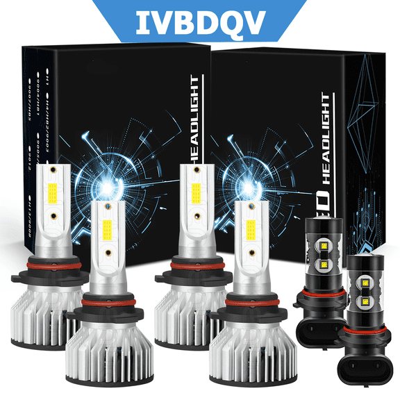 For Lincoln Navigator 2003-2006 LED Headlights Combo 9005 9006 High Low Beam   9145 Fog Light Kits 6Pcs 6000K White