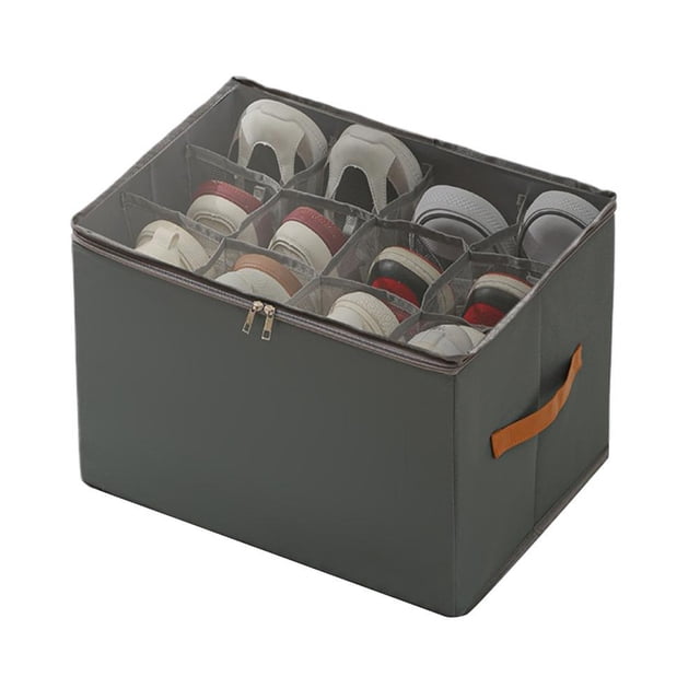 Foldable dustproof shoe box with cover, multifunctional box storage