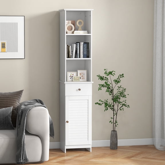 Giantex Tall Bathroom Cabinet with Adjustable Shelves, Freestanding Storage Organizer