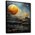 thumbnail image 2 of Designart "Saturn s Sonata Neptune in Yellow and Black III" Neptune Floater Framed Wall Art Print, 2 of 7
