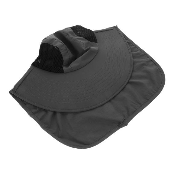 CTIRCHIU Dark Grey Outdoor Sunscreen Hat with Wide Brim and Breathable Mesh for Hiking, Fishing, and Sun