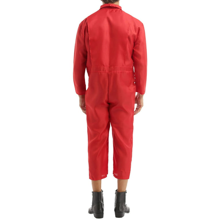 inhzoy Men Women Red Zipper Jumpsuit for Movie Uniforms Cosplay