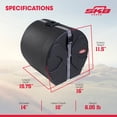 thumbnail image 3 of SKB 8" x 12" Tom Case with Padded Interior and D-Shaped Drum Design, Black, 3 of 5
