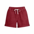thumbnail image 6 of YHAJDS High Waisted Shorts Women Solid Color Tencel Linen Straight Leg Folded Hem With Pockets Weekend Wear, 6 of 8