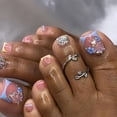 thumbnail image 1 of HPYFOI Uñas postizas para pies cuadradas con punta francesa, 24 piezas, 1 of 7