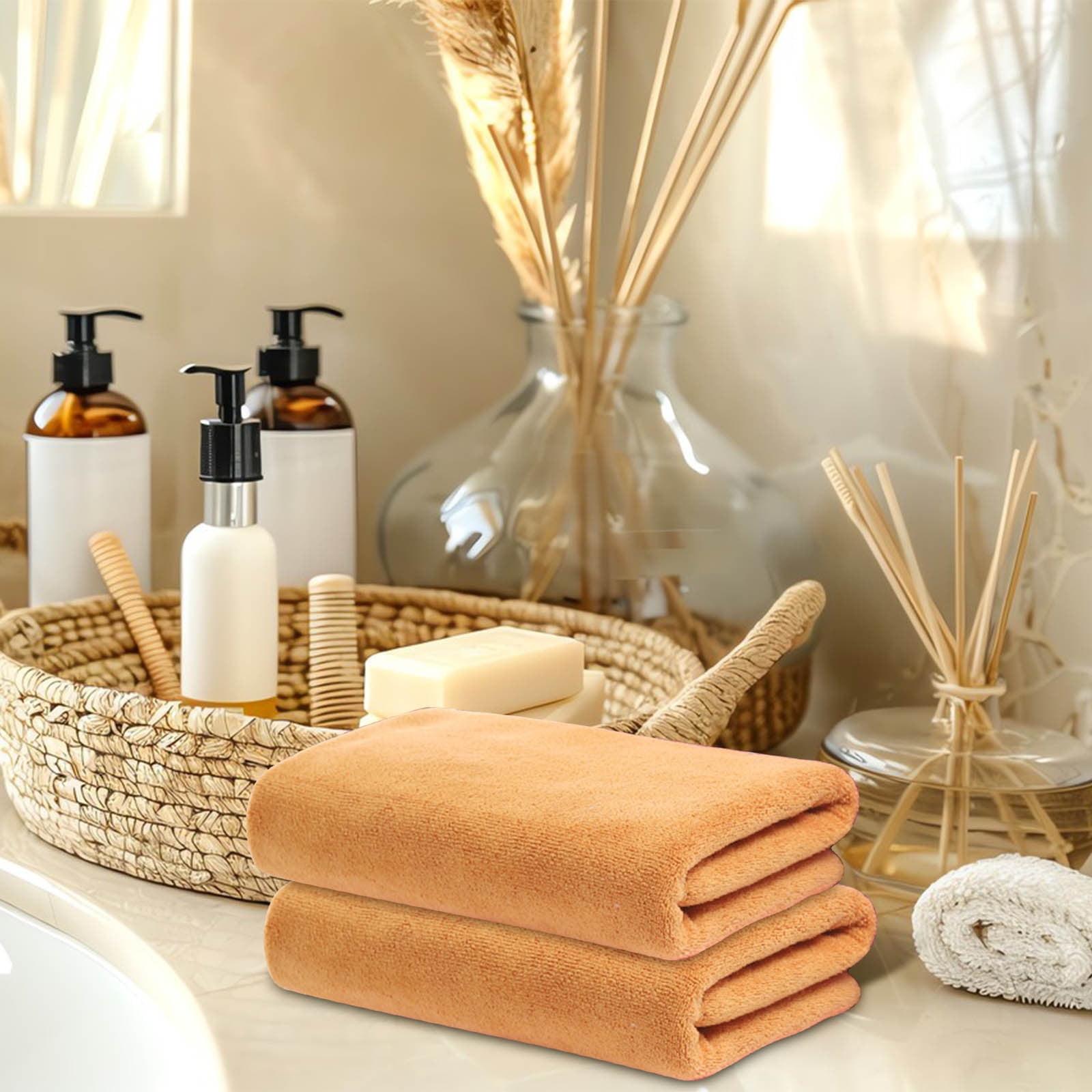 2pc Super Absorbent Microfiber Shower Towels Ultra Soft Quick