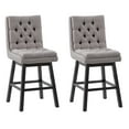 thumbnail image 1 of CorLiving Leilani Modern Tufted Indoor Counter Height Bar Stools with Back and Wood Legs - Set of 2, 1 of 9
