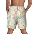 thumbnail image 3 of Kdxio Fall Rabbit Print Men's Swim Trunks with Compression Liner 7 Inch Inseam Quick Dry Swim Shorts, 3 of 7