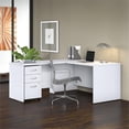 thumbnail image 2 of Scranton & Co 60" L Shaped Desk with File Cabinet in White, 2 of 7